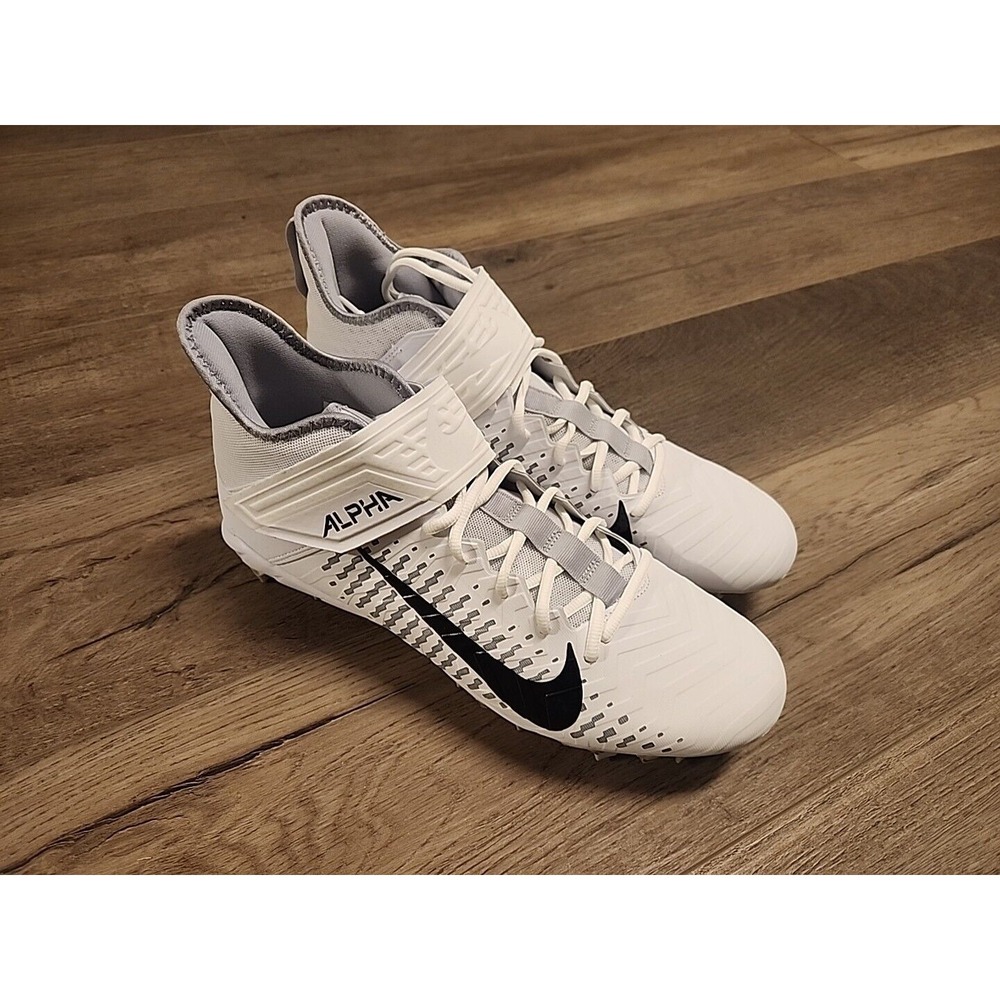 Nike Football Cleats Alpha Menace Pro 2 Mid AQ3209-100 White Black Men's Size 12